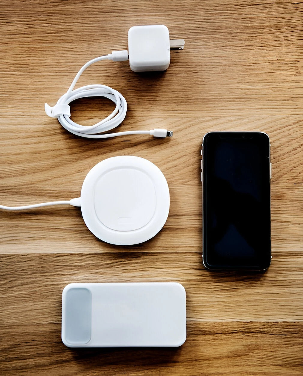 Collection of mobile phones and accessories