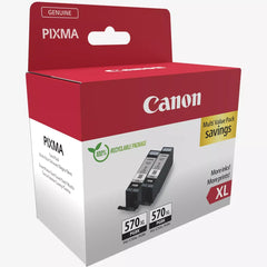 Canon PGI‑570XL XL Black Ink – Genuine twin pack of high‑yield cartridges, ideal for heavy‑duty PIXMA printing