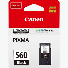 Canon PG-560 Black Ink Cartridge – Genuine PIXMA Series (3713C001), 7.5ml capacity, prints up to 180 pages – UK packaging