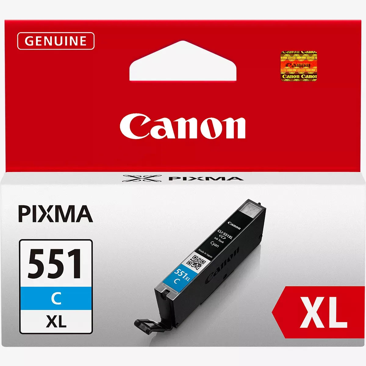 Canon CLI-551XL Cyan Ink Cartridge – Genuine PIXMA Series (6444B001), high yield, 11ml, prints up to 665 pages – UK packaging