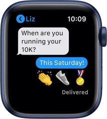 Apple Watch Series 6 - 44mm - (GPS + Cellular) - Blue Aluminium Case - Deep Navy Sport Band