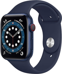 Apple Watch Series 6 - 44mm - (GPS + Cellular) - Blue Aluminium Case - Deep Navy Sport Band
