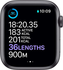 Apple Watch Series 6 Cellular - Space Grey Aluminium with Black Sports Band, 44 mm