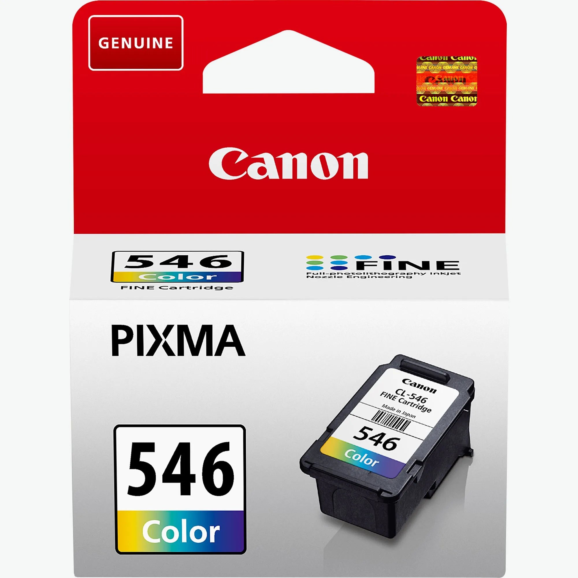 Canon CL-546 Colour Ink Cartridge – Genuine PIXMA Series (8289B001), tri-colour (Cyan, Magenta, Yellow), 9ml, prints up to 180 pages – UK packaging