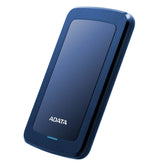 ADATA HV300 2TB slim and stylish external hard drive in blue with compact design.
