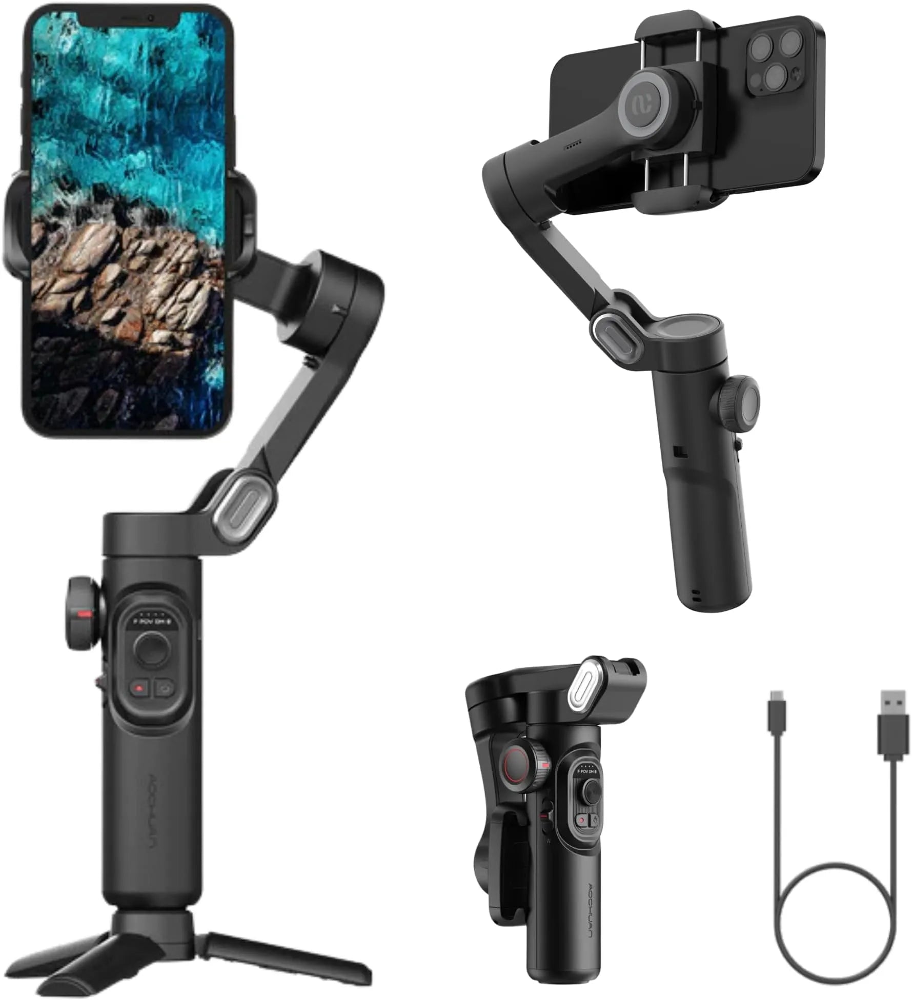 AOCHUAN Smart XE – compact 3-axis gimbal stabilizer for smooth smartphone videos