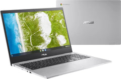 Lightweight ASUS Chromebook C424 with 4GB RAM and 64GB eMMC storage for home use