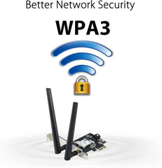 Tri-band WiFi 6E PCIe card optimized for 4K streaming, gaming, and low-latency applications.