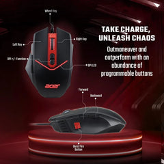 Ergonomic Acer Nitro NMW120 gaming mouse with burst fire feature