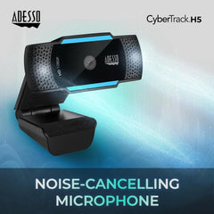 High-definition Adesso CyberTrack H5 webcam with built-in dual microphone