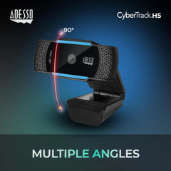 USB plug-and-play Adesso CyberTrack H5 webcam with noise cancellation