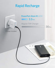 Anker 26800mAh PD power bank with ultra-fast charging and 60W wall adapter