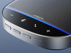 Close up of the High-performance Anker PowerConf S500 speaker