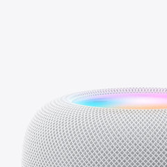 Close-up of touch-sensitive control panel on top of HomePod.