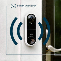 Arlo AVD1001 wired video doorbell with wide-angle view and real-time notifications