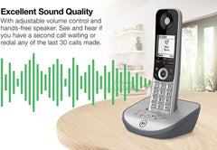 BT quad handset cordless phone with long-range and clear sound