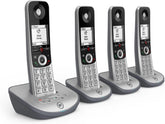 BT Advanced Z cordless phone with quad handsets in silver