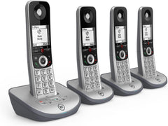 BT Advanced Z cordless phone with quad handsets in silver