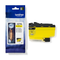 Brother LC-427XLY Yellow High Capacity Ink Cartridge – Genuine Brother ink for long-lasting output, 5000 pages, suitable for office use – UK packaging