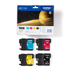 Brother LC-1100 Multipack Genuine Ink – Black, Cyan, Magenta, Yellow, high-quality standard yield cartridges for Brother printers – UK packaging