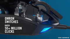 Dynamic RGB lighting on Corsair Ironclaw wired gaming mouse for immersive gameplay