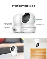 EZVIZ TY2 smart home security camera with full 360° pan and tilt coverage