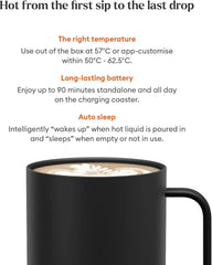 Ember 295ml temperature control mug with long-lasting battery and auto sleep mode