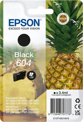 Epson 604 Black Ink Cartridge – Genuine Pineapple Series Ink, 3.4ml for 150 pages, compatible with Epson Expression Home printers – UK version