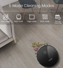 Wet and dry HiKiNS robotic vacuum with powerful suction and mopping