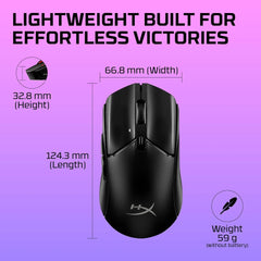HyperX Pulsefire Haste 2 Core wireless gaming mouse with 20M clicks for durability