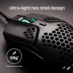 59g lightweight gaming mouse with hex design honeycomb shell from HyperX