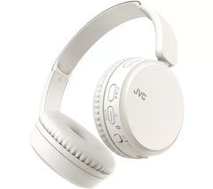 JVC HA-S36W wireless Bluetooth headphones in white with deep bass