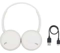 Comfortable and lightweight JVC HA-S36W wireless headphones with headband design