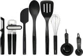 KitchenAid 15-piece kitchen utensil set in Onyx Black with durable construction