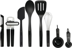 KitchenAid 15-piece kitchen utensil set in Onyx Black with durable construction
