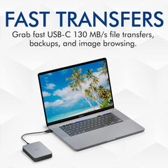 Fast file transfer rate upto 130mb/s with LaCie Mobile Drive Secure