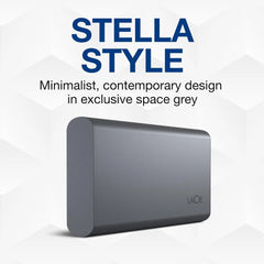 LaCie SSD 1TB, showcasing sleek and durable stella design.
