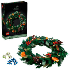 LEGO Icons Wreath 10340 – Box Front of Holiday Decoration Building Set
