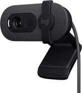 Logitech Brio 100 Full HD Webcam – black, high-definition camera for streaming and meetings