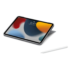 Logitech Combo Touch in Sketch mode, displaying an iPad with the Apple Pencil attached.