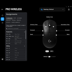 High-performance Logitech G PRO wireless gaming mouse with RGB lighting