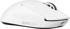 Logitech G PRO X SUPERLIGHT 2 LIGHTSPEED Wireless Gaming Mouse in White, showcasing sleek design and RGB-free finish.