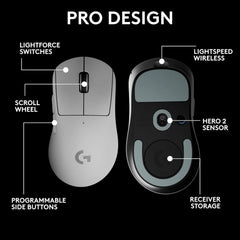 Pro Design of the Logitech G PRO X SUPERLIGHT 2 LIGHTSPEED Wireless Gaming Mouse