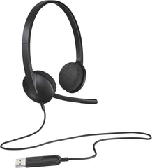 Logitech H340 wired headset with crystal-clear audio and built-in noise-canceling mic