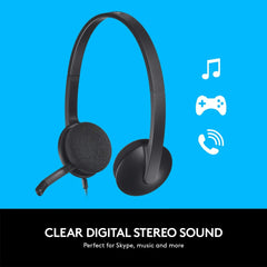 Logitech H340 plug-and-play USB headset for seamless communication and online meetings