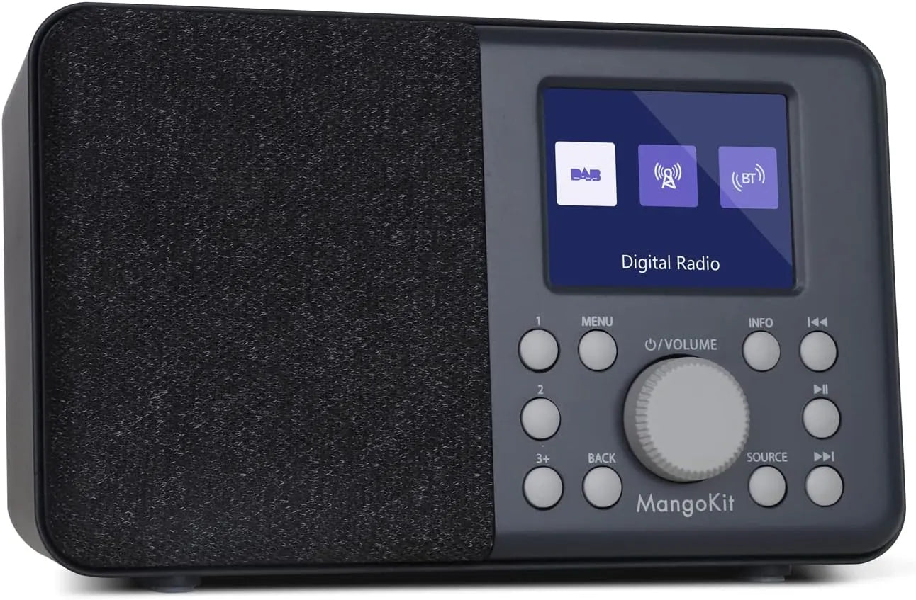 MangoKit MD3 DAB+ digital radio with 40 preset stations and Bluetooth connectivity