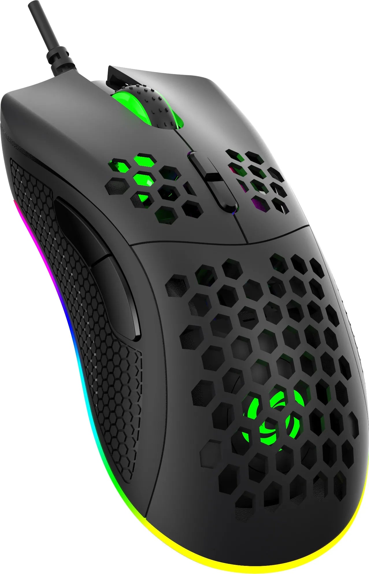 NOS M-600 V2 ultralight RGB wired gaming mouse in black