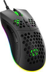 NOS M-600 V2 ultralight RGB wired gaming mouse in black