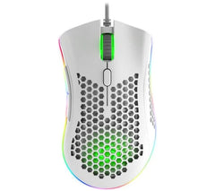 Ergonomic NOS M-650 RGB gaming mouse with 60 IPS tracking speed