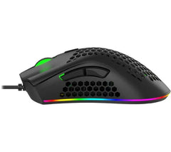 NOS M-650 wired gaming mouse with 6 programmable buttons for customization